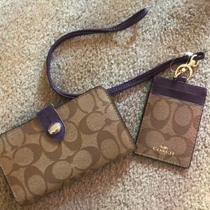 Matching Coach Wallet and ID Lanyard